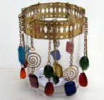 T Light Candle Holder with Hanging Jewels