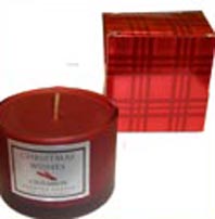 Red Frosted Jar with Cinnomen Scented Candle