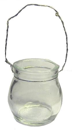 Mini Clear Glass Hanging T Light Holder