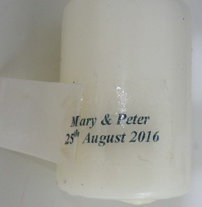 decal onto candle