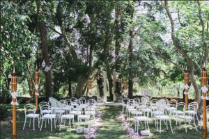 wedding venue with bamboo flare