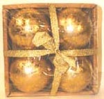 Set Four Gold Ball Candles