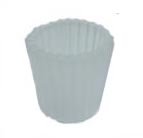 White Frost Ridged T Light or Votive Holder