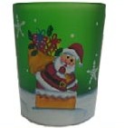 Green Santa Painted T Light Holder