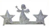 T Light Holder with Angel & Stars for 3 Lights