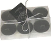 Pack of 6 Black Scented Opium T Lights