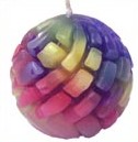 Carved Multicoloured Ball Candle