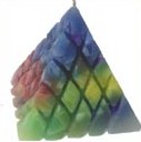 Carved Multicoloured Pyramid Candle