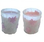 Wax Filled Glasses with Embroidered Butterflies