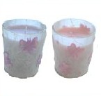 Wax Filled Glasses with Embroidered Butterflies