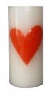  White Candle with Wax Heart