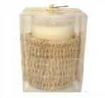 Vanilla Candle in Glass Jar with Seagrass