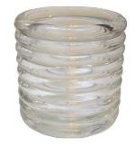 Ribbed Clear Glass T Light Candle Holder 