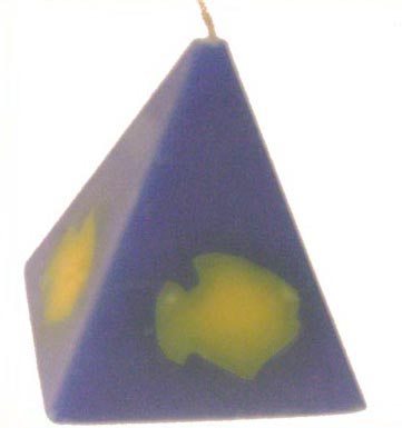 Blue & Yellow Pyramid Candle