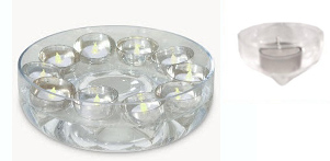 Small Glass Floating Dish for T Lights