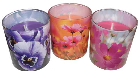 Flower Design Scented Candle 