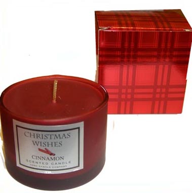 Red Frosted Jar with Cinnomen Scented Candle