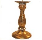 Gold Wooden Candlestick