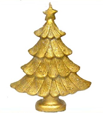 Gold Christmas Tree Candle