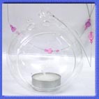 Glass Hanging T Light Holder