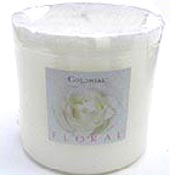Colony Floral White Pillar Candle with Frosted Top