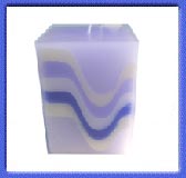 Lilac Candle with Wavy Line