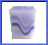 Lilac Candle with Wavy Line