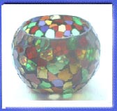 Stained Glass Globe T Light Candle Holder 