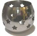 Metal T Light Holder with Star Cutouts
