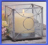 Square Metal and Glass Lantern