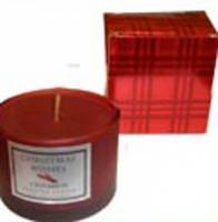 Red Frosted Jar with Cinnomen Scented Candle