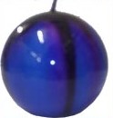 Bright Blue Ball Candle with Dark Purple Decoration