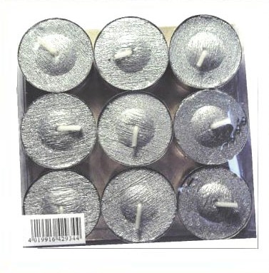 Pack 9 Silver Glitter T-Lights