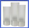 Set of Three Frosted Glass T Light Holders with Stainless Steel Base Thumbnail