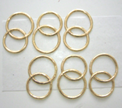 Wax Applique Gold Rings card of 5