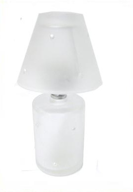 White Frosted Table T Light Lamp with shade