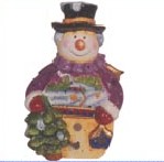 Giant Ceramic Candle Snowman Lantern with Xmas Tree